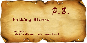 Patkány Bianka névjegykártya